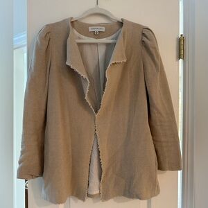 Something Navy Beige Linen Blend Blazer